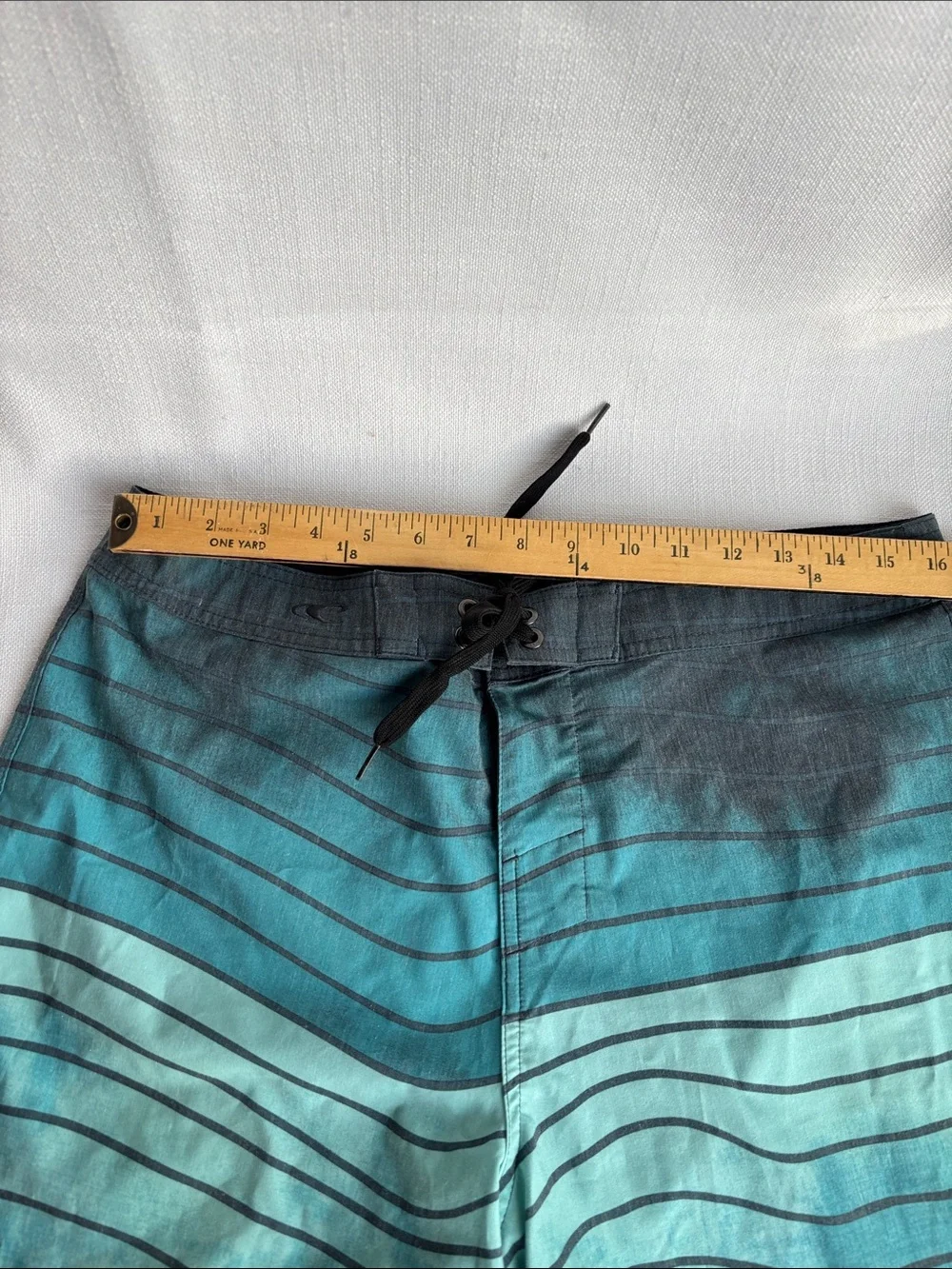 Quiksilver Teal & Aqua Striped Men's Board Shorts  -339sku